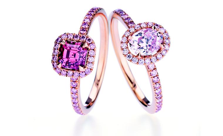 DE BEERS, Fancy Pink Aura Solitaires. POA