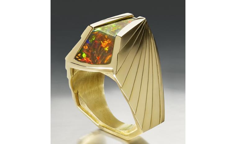 Ornella Iannuzzi Axum ring with Ethiopian Wello opal set in gold £5,000