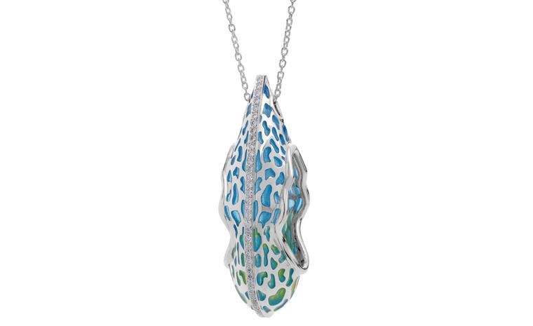 Aradesi pendant in silver and enamel and diamonds. £1,400