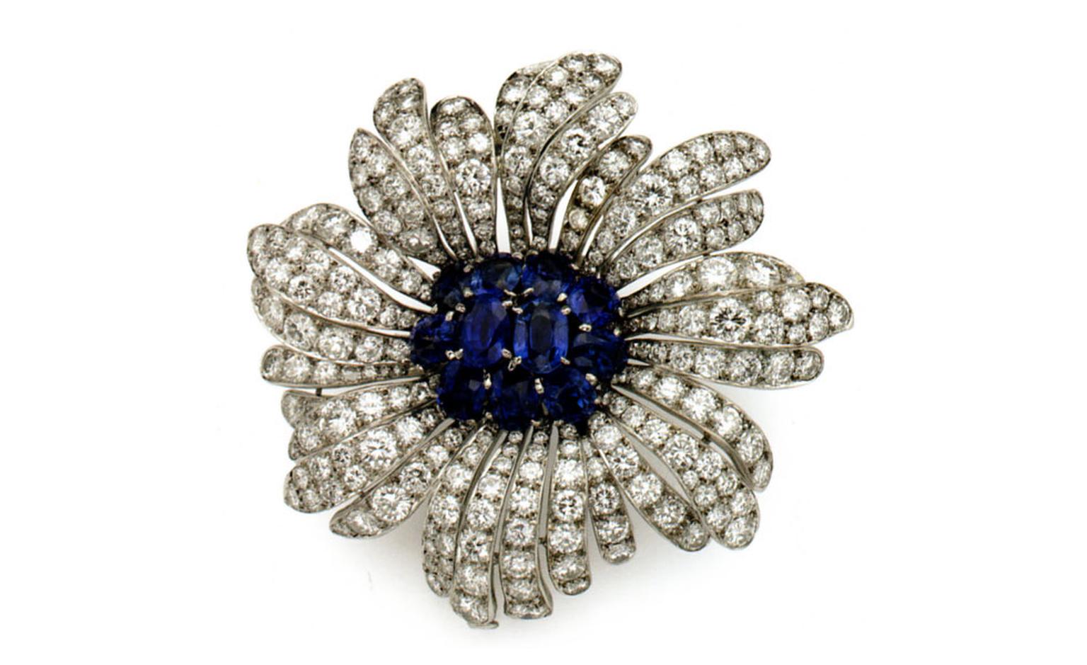 Van Cleef & Arpels diamond and sapphire brooch belonging to Princess Grace.