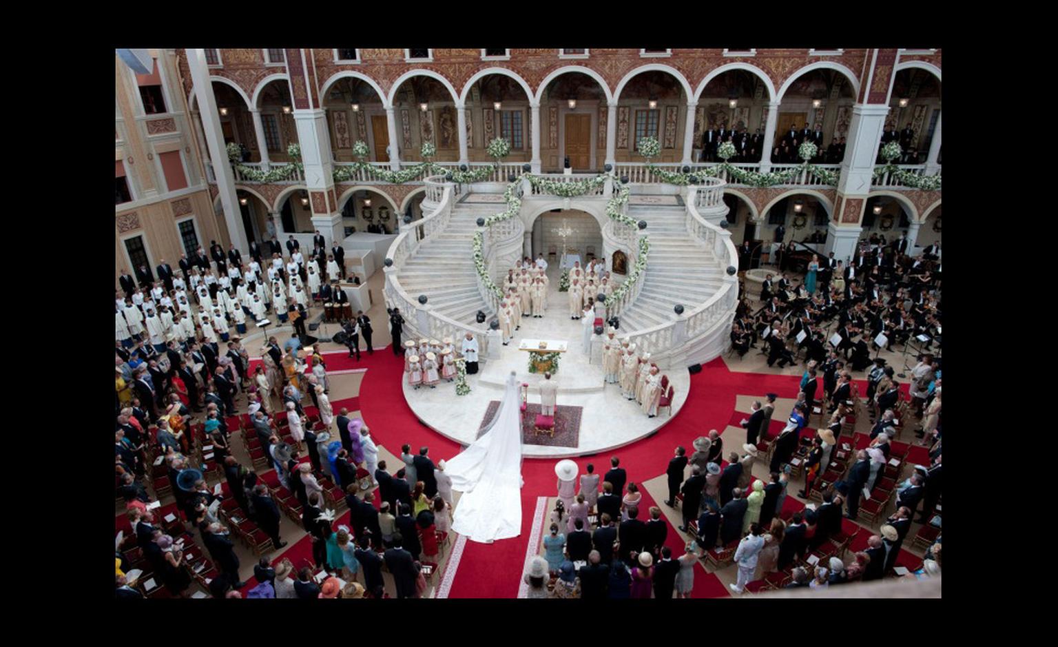 Bird's eye view of the spectacular princely wedding between Prince Albert II of Monaco and Princess Charlene. Photo: Prince's Palace Monaco