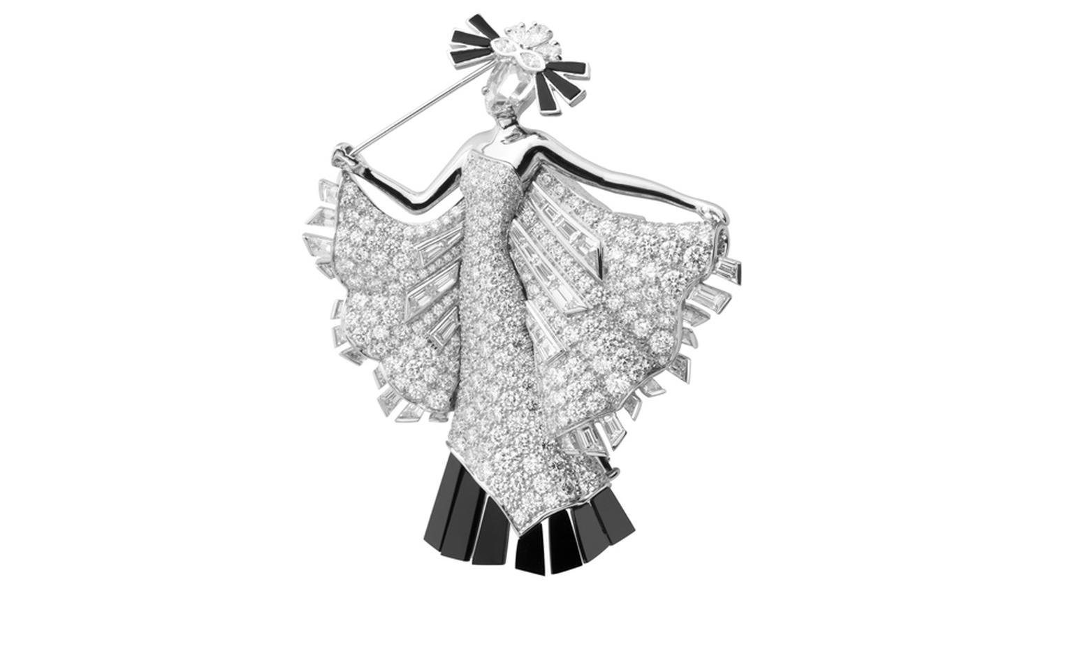 Van Cleef & Arpels, Bals de Légende, Le Bal Black and White, Diamond decor clip.