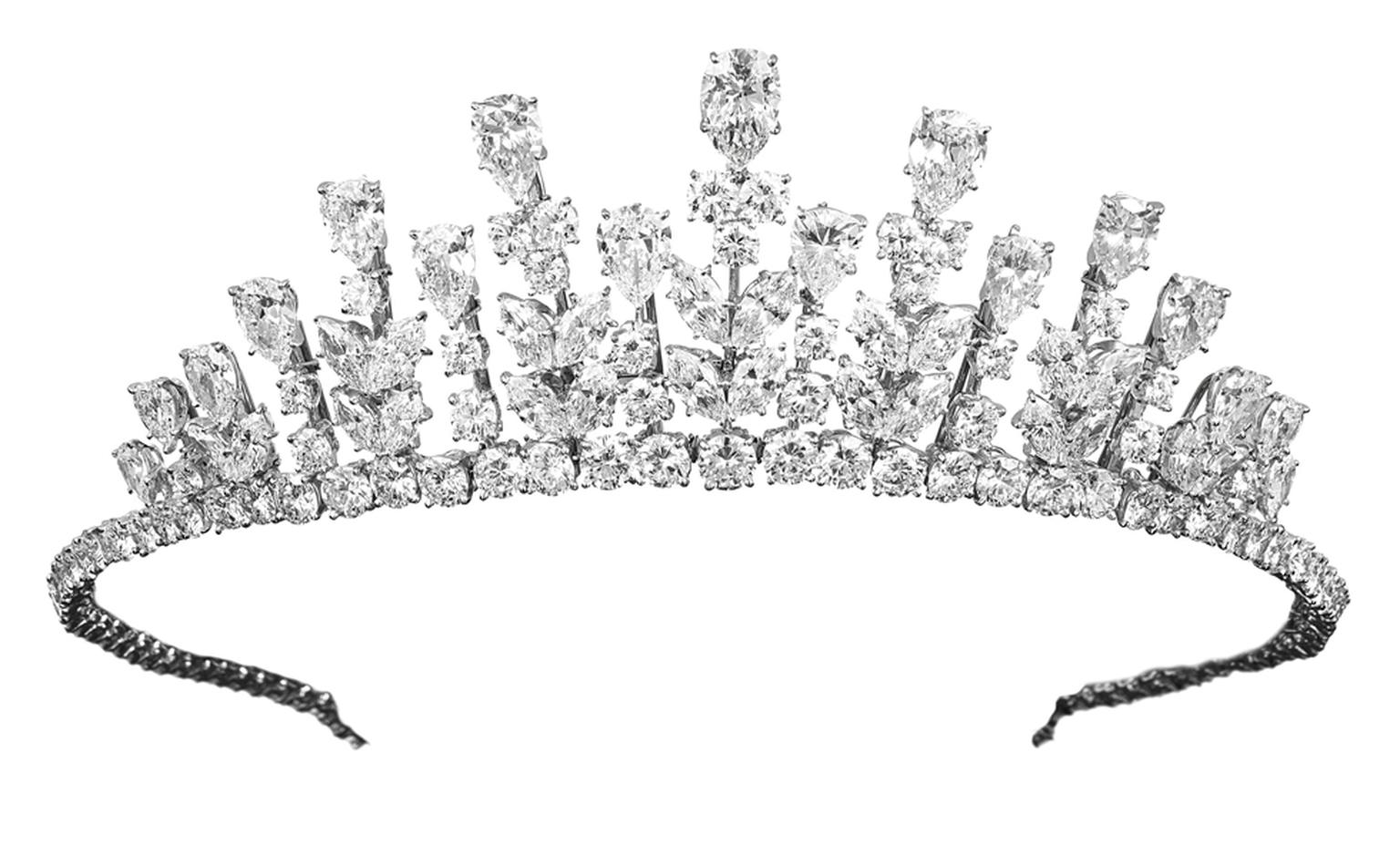 Van Cleef & Arpels Tiara worn by Her Serene Highness Princess Grace of Monaco. Gold, platinum & diamonds, 1976.