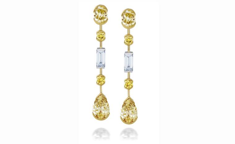DE BEERS, Swan Lake Yellow Gold and White Gold Earrings. POA