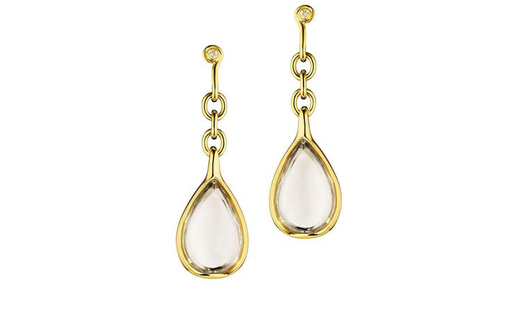 Diane von Furstenberg by H Stern. Sutras big Earrings in yellow gold, rock crytals and diamonds. £6000