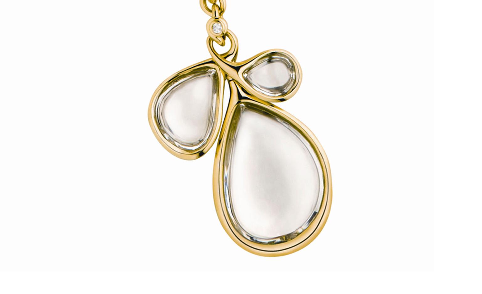 Diane von Furstenberg by H Stern. Sutras bold Pendant in yellow gold, rock crystal and a diamond. Price from £10,000