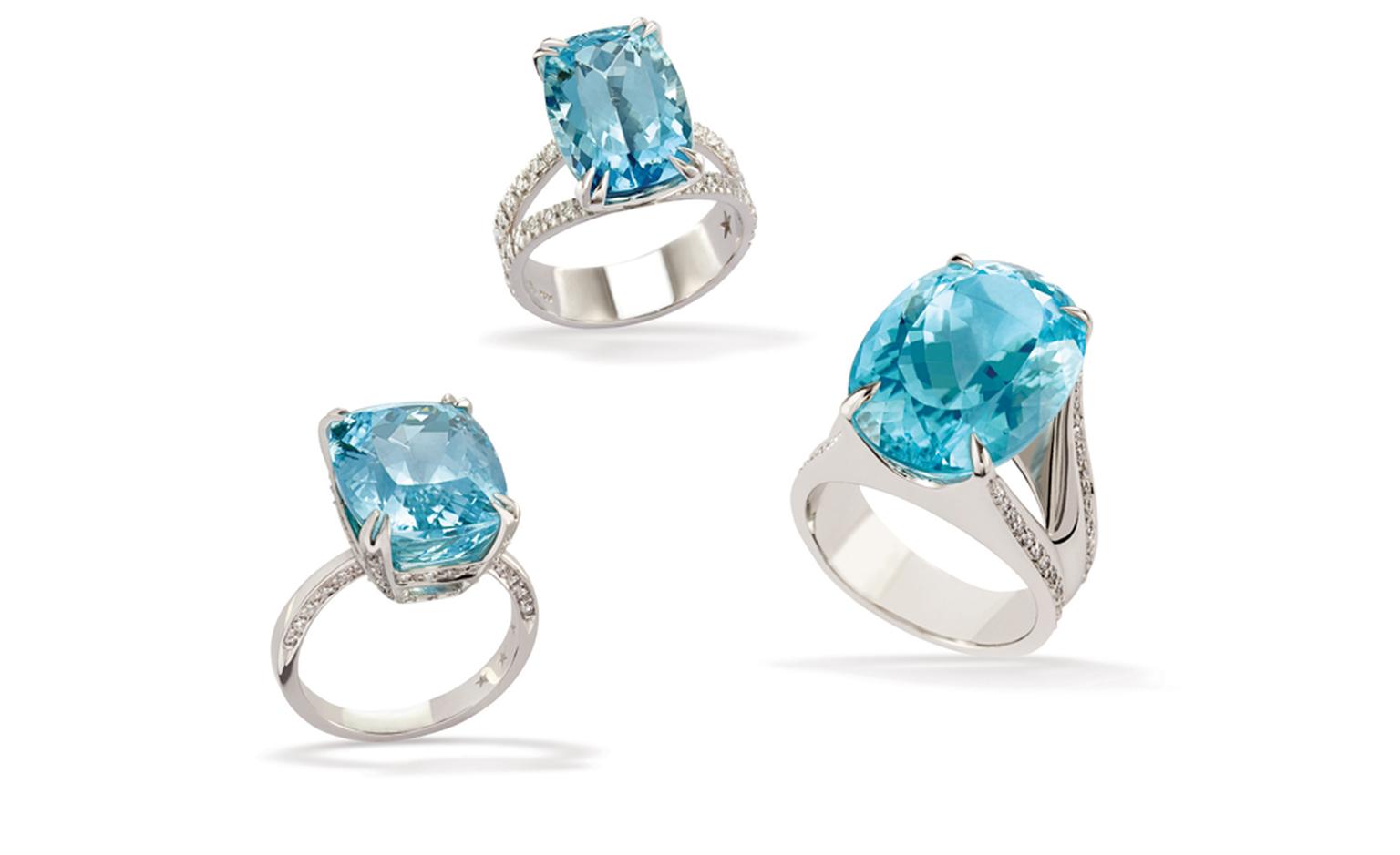 H.STERN. Paraiba Tourmaline Rings.  Price from £116,000 to £307,000