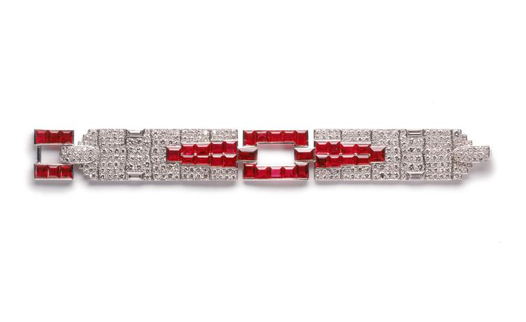 1929 Cartier New York diamond bracelet made as a special commission and now worn by Madonna at the Venice Film Festival and on the set of W.E. by actress Andrea Riseborough playing Wallis Simpson.
