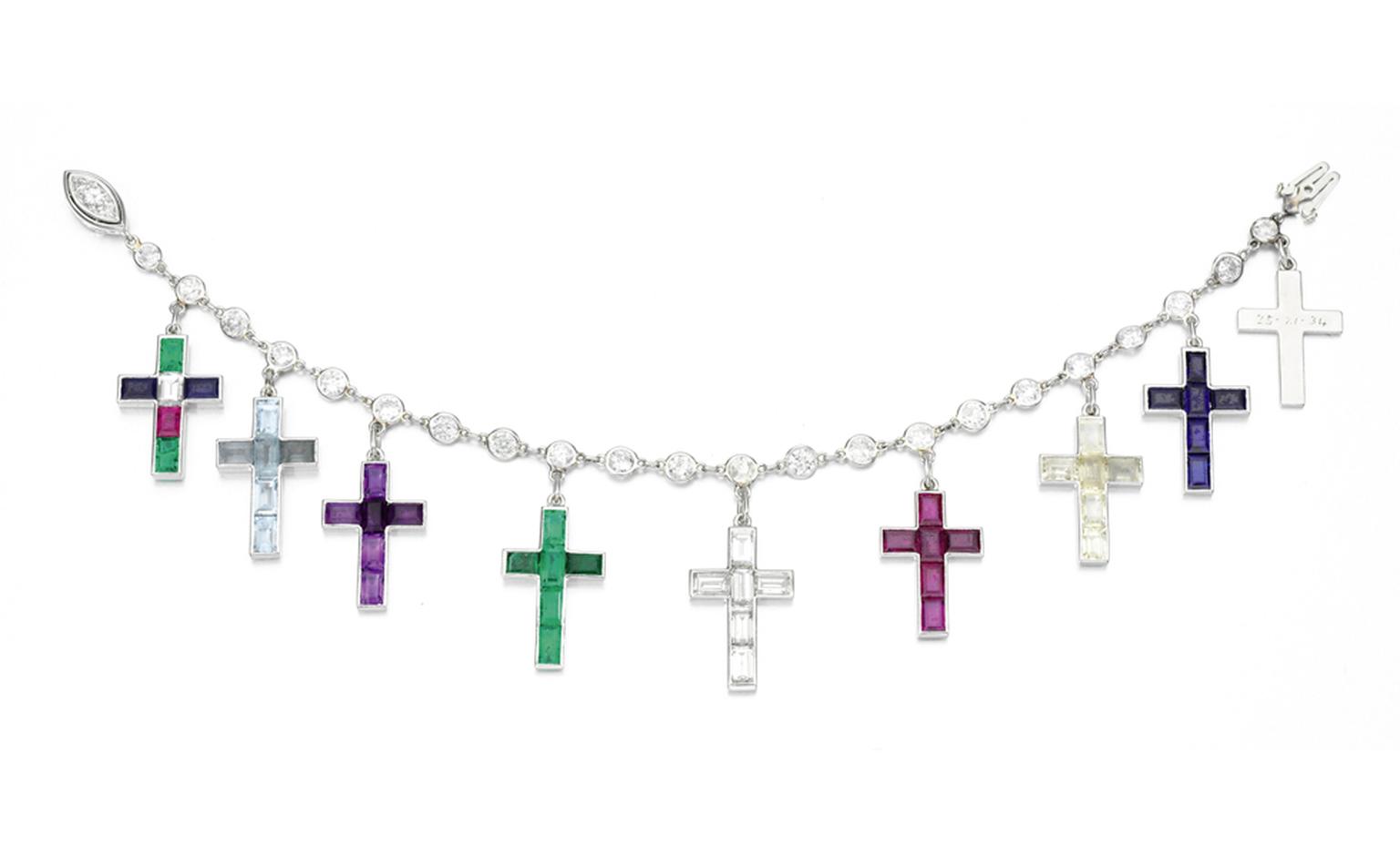 Duplicate by Cartier of the 1934 diamond cross bracelet