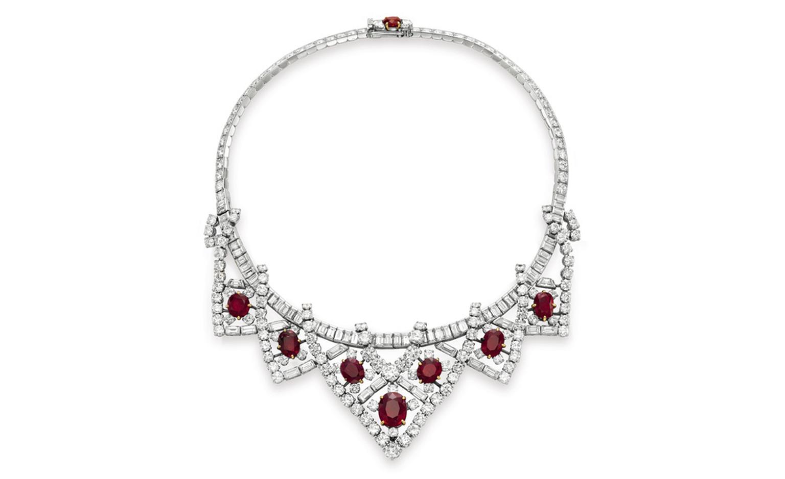 A Suite of Ruby and Diamond Jewelry, by Cartier Gift from her husband Mike Todd, August 1957 Necklace Estimate: $200,000 – 300,000