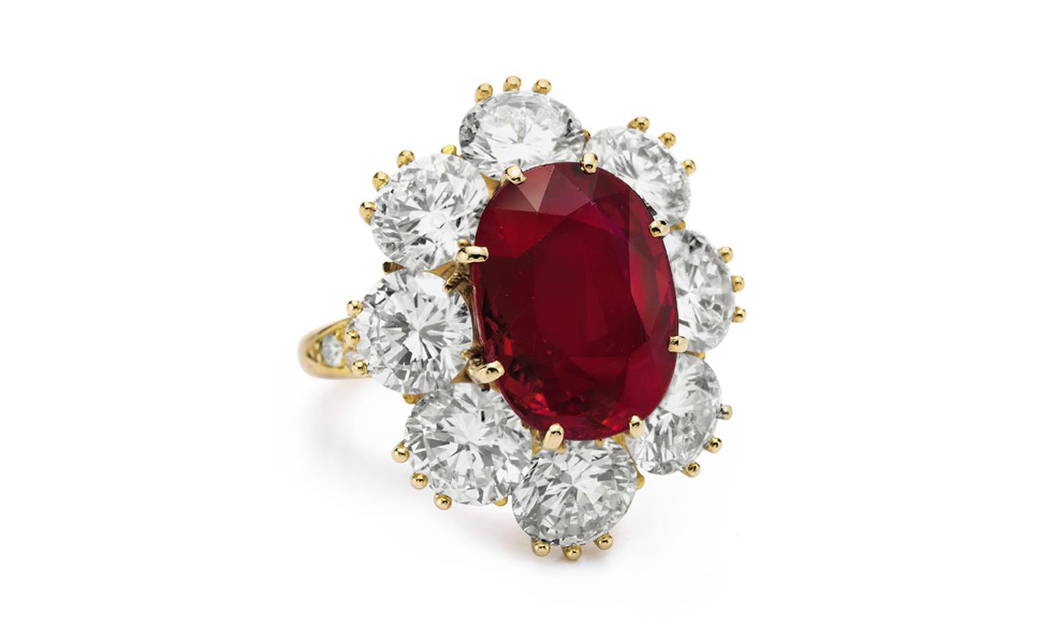 A Ruby and Diamond Ring of 8.24 carats By Van Cleef