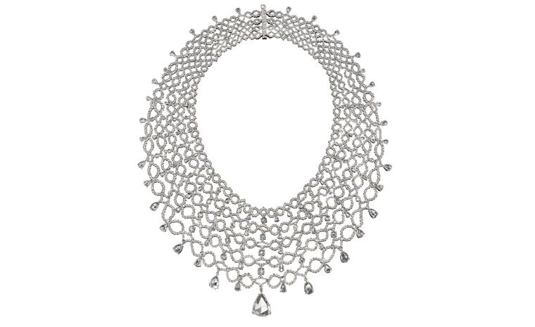 Dream lace necklace: Michelle Ong's most exacting levels of craftmanship make gold and diamonds as supple as fabric.