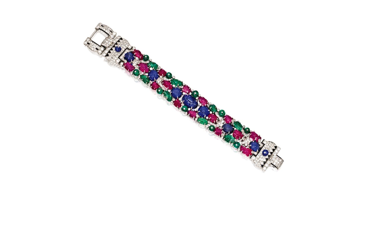 Lot 536. Cartier, Tutti Frutti Braclet. Est. $200/300,000